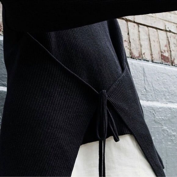 Free People Beach Brig Tie Front Pullover in Black - Picture 2 of 12